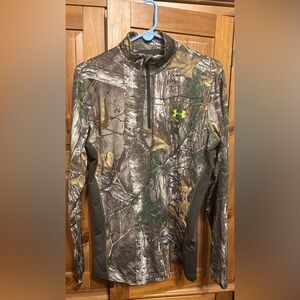Under Armour Realtree Camo ColdGear Pullover with Neon Yellow Logo